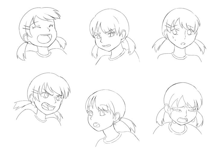 Ghibli Style Expression Sheet